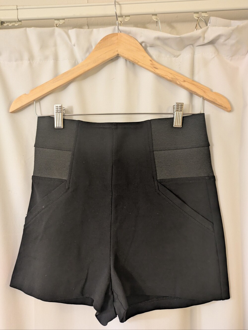 Guess Black High-Waist Pocket Panel Shorts